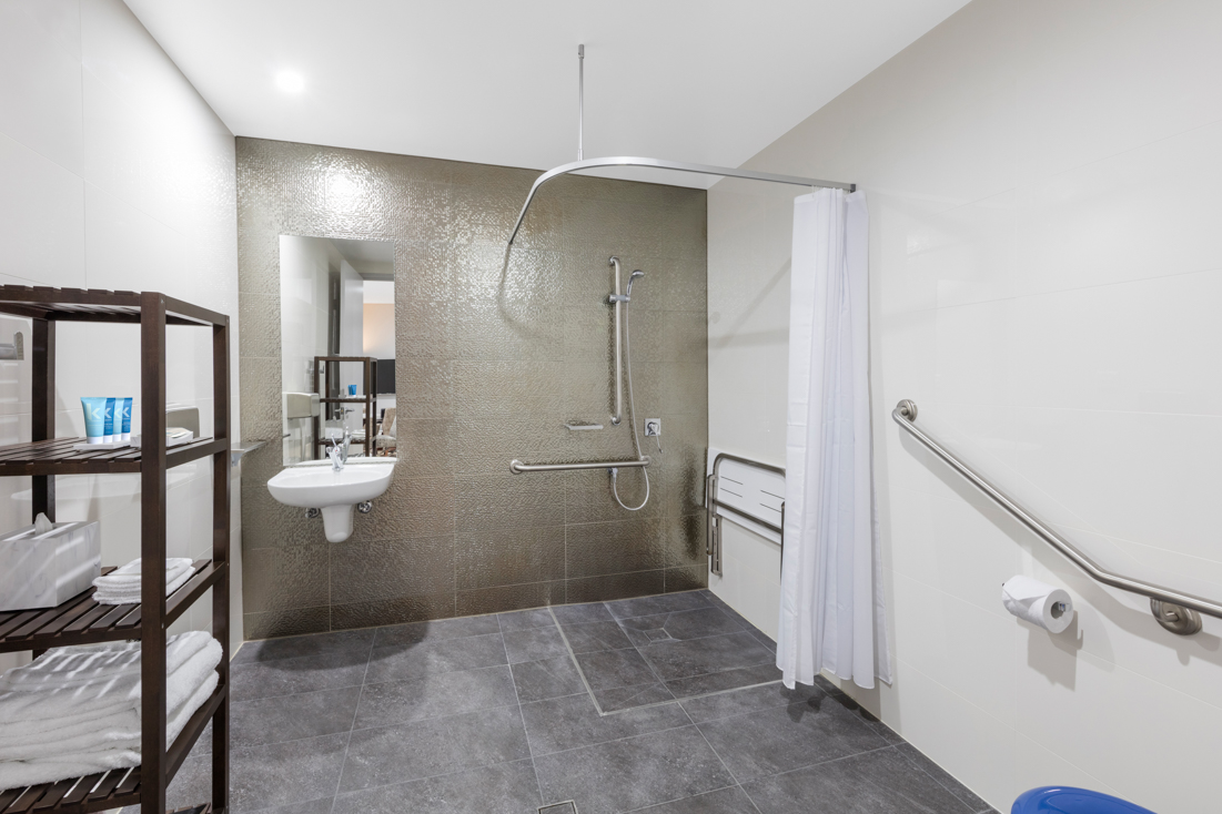 Modern bathroom in an example accommodation property
